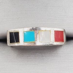 925 Silver Multicolor Inlay Ring